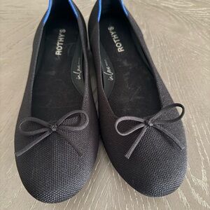 Rothy's Black Flats with Bow Accent